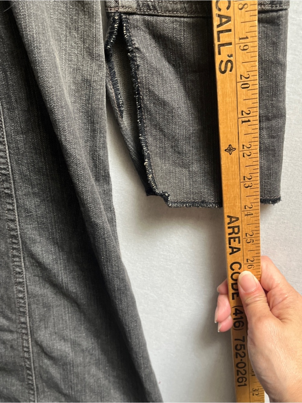 Vintage GAS Women's Long Gray Denim Zipper Jacket Coat S - Picture 4 of 13